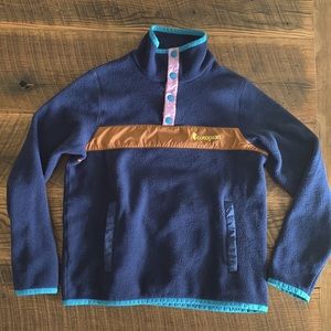 Like new Cotopaxi pullover fleece multi color. W size small. No flaws.